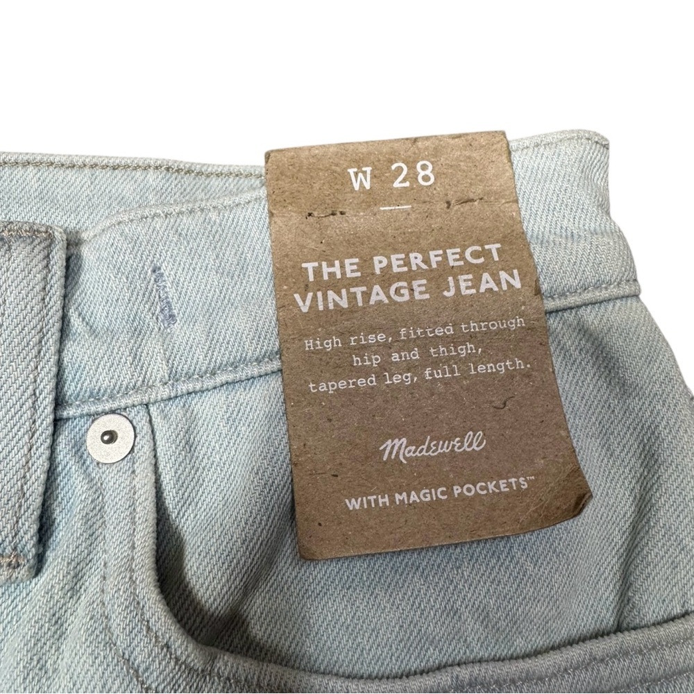 NWT New $128 Madewell The Perfect Vintage Cheshunt Wash Jeans Size 28 - Picture 6 of 10